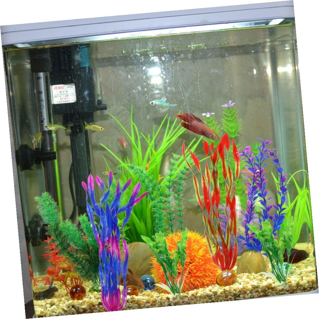 DOITOOL Large Aquarium Plants 30 pcs Plastic Vivid Landscape Aquatic Large Plants Decorations Artificial Tank Creature Water