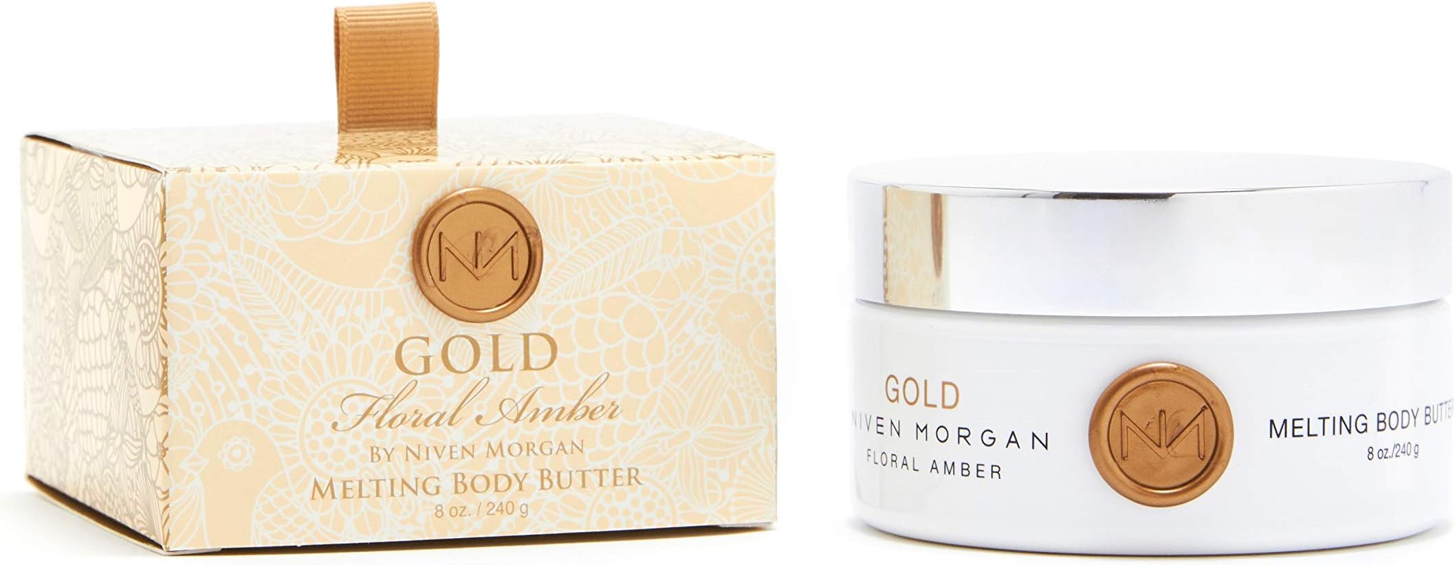 Niven Morgan, Gold Floral Amber Melting Body Butter, 8 Ounces
