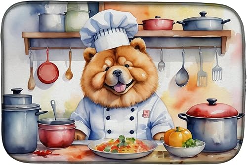Miniatura 1 de Caroline's Treasures DAC6232DDM Chow Chow The Chef Dish Drying Mat Absorbent Dish Drying Mat Pad for Kitchen Counter Dish Drainer Mat for