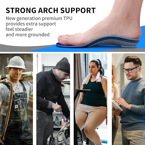Miniatura 4 de Walkomfy Plantillas ortopédicas de soporte resistente de 210 libras para fascitis plantar para mujeres y hombres, inserciones ortopédicas de soporte