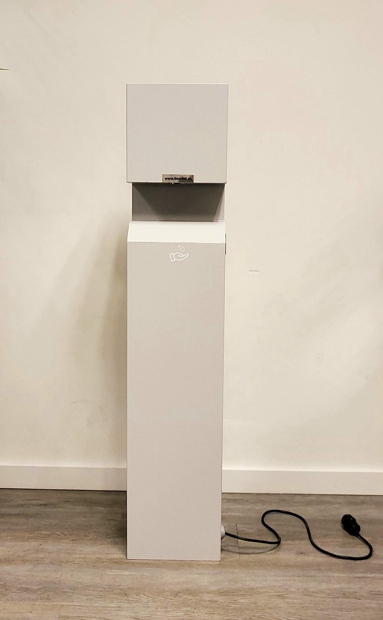 Colonna disinfettante | Uso professionale | Desintol | Grigio chiaro | Dispenser automatico senza contatto | Con sensore | Metallo | Dispenser disinfettante in piedi