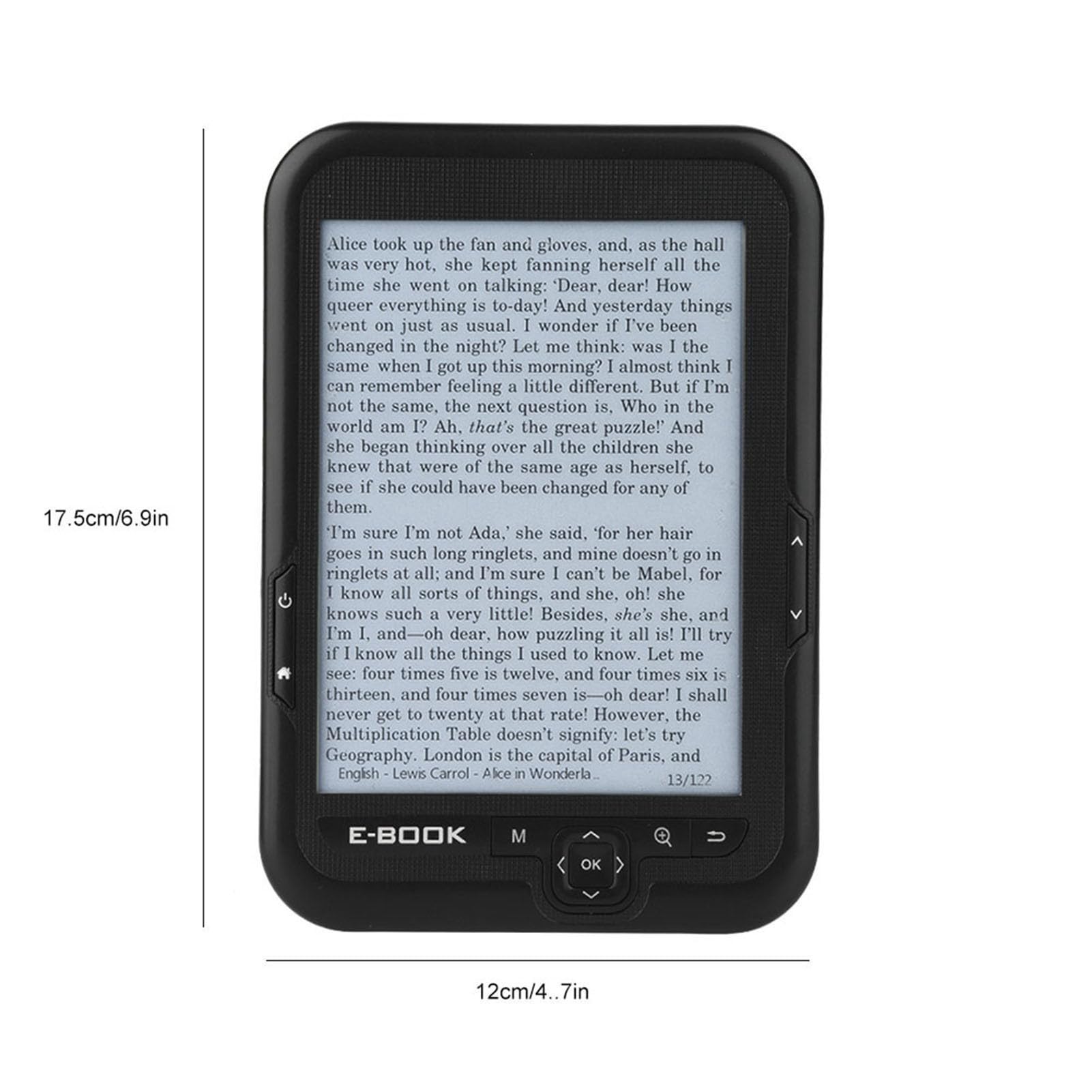 Vbestlife 6-calowy czytnik e-booka, przenośny czytnik e-Ink obsługuje 29 języków, rozdzielczość 800 x 600 (300 DPI), wspaniały (czarny 8 g)