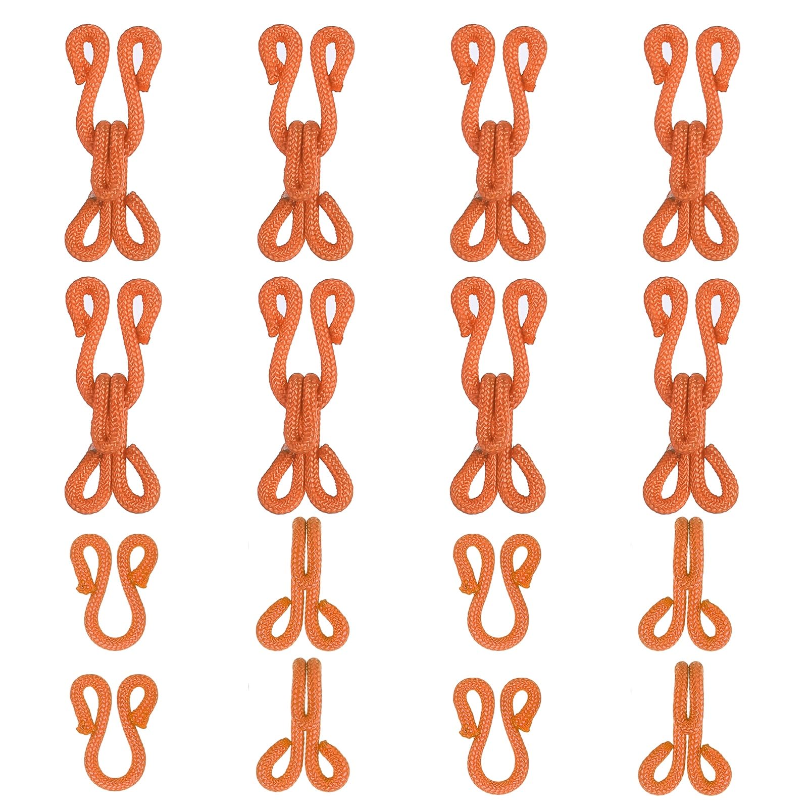 YELARXI Sewing Hooks and Eyes, 28mm Covered Hook Eye Sewing Closure Fasteners Sew on Snaps Fit for Bra Clothing Replacement Trousers Skirt Clothing DIY Craft (10 Pack, Orange)