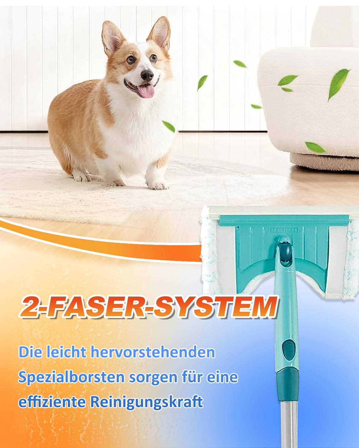 zestaw 2 zamiennych poszewek do myjki łazienkowej Bath Cleaner Micro Duo Telescope, mop do armatury, poszewka na mop z mikrofibry ze specjalnym włosiem, pokrowiec zastępczy do mopa