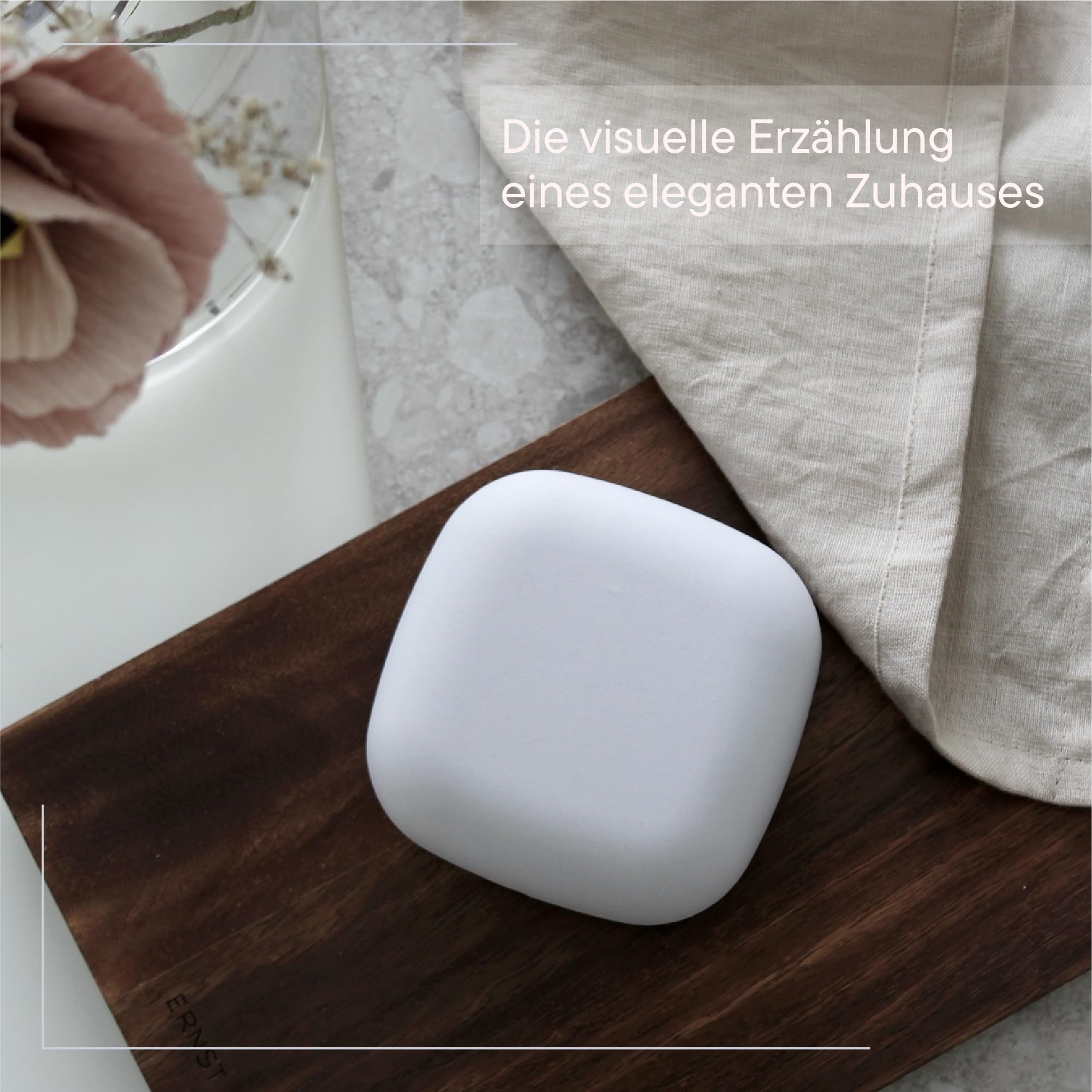 Jalo Kupu 10 Rauchmelder - 6er Pack – optischer Brandalarm für zu Hause – 10 Jahre Lithium-Batterie – skandinavisches Design – Weiß