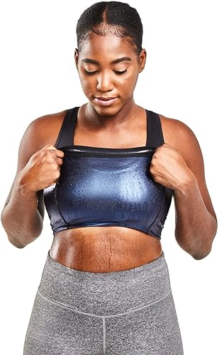 Sweat Shaper Racer Tank Camiseta de compresión con espalda cruzada para mujer, camiseta sin mangas adelgazante, camiseta de tirantes premium para