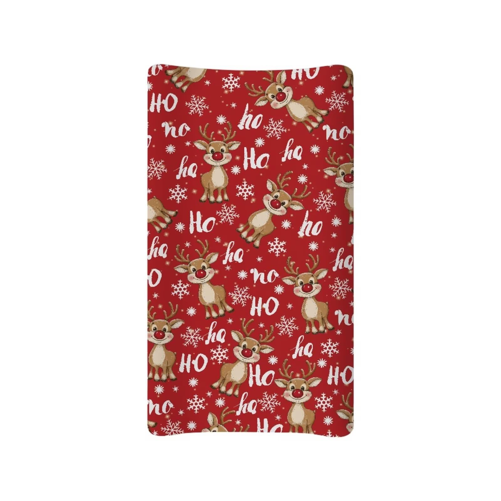 Guosanchn Christmas Changing Pad Cover, Reindeer Baby Changing Pad Covers, Red Diaper Changing Pad Cover, Xmas Changing Table Cover, Comfy Changing Pad Covers Sheets