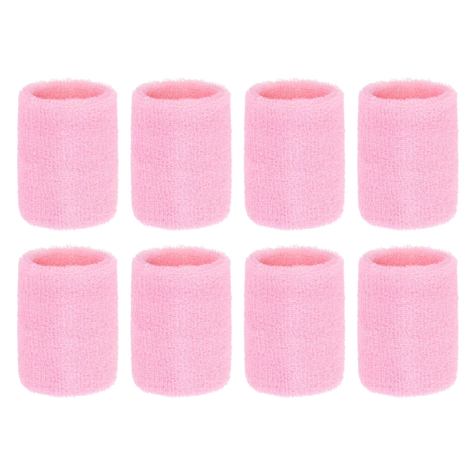 PATIKIL Wrist Sweatbands, 8Pack Sports Wristbands Sweatbands Wrist for Tennis Badminton Basketball Football Pink