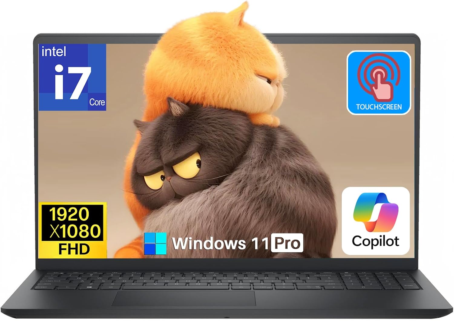 Dell 15 DC15250 Touchscreen Laptop, Windows 11 Pro, Intel 10-Core i7-1355U(up to 5.0GHz), 16GB RAM, 1TB SSD, 15.6" FHD Anti-Glare Touch Screen, Intel UHD Graphics, Copilot AI, Wi-Fi 6, for Business