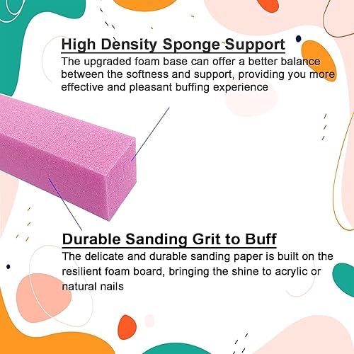 Miniatura 9 de 10 Pcs Nail Buffer Block for Acrylic and Natural Nails, 4 Sided Sanding Buffers for Gel Nails Fingernail Shine Buffing Filer Set, Professional