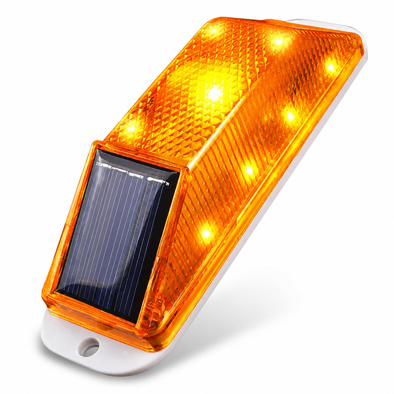 Solar Warning Light for Construction Sites, LED Flashing Beacon Safety Light, Automatic Night Warning Lamp Waterproof Traffic Barricade Light for Road Work, Driveway, Dock, Marine (Yellow)