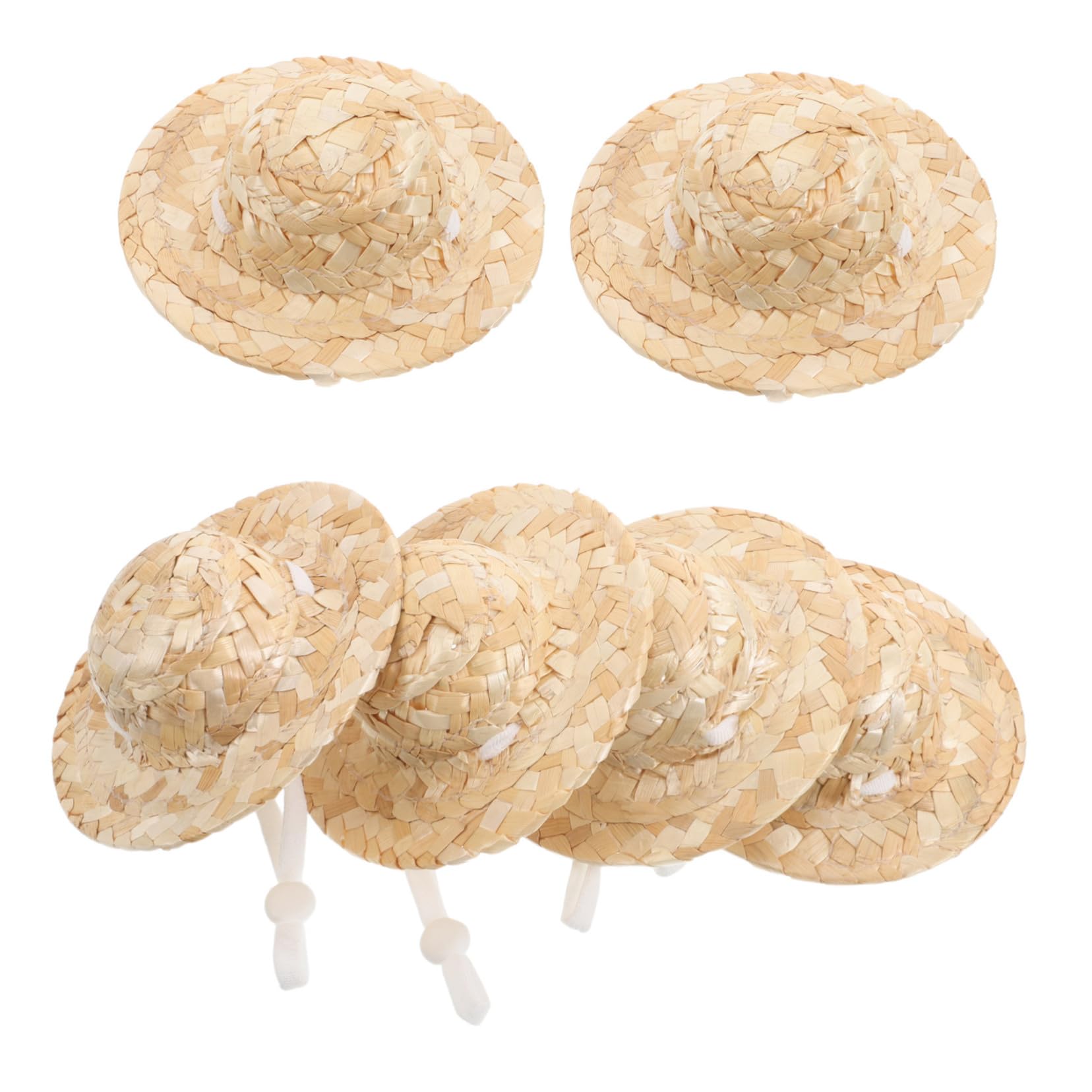 SUPVOX 6Pcs Lightweight Rustic Woven Caps for Summer Protection Stylish Photo Props for DIY Crafting and Pet Accessories