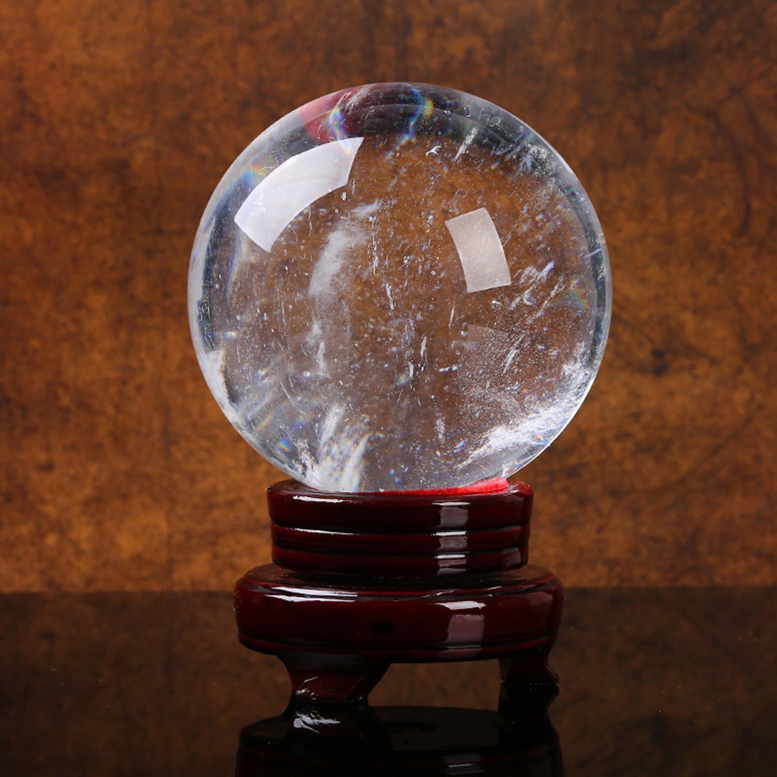 Decoración de Bolas de Cristal Bolas de Cristal de Cuarzo Esfera de Cristal Blanco Fortuna de Mirada de Cristal Transparente Que Dice La Bola de Cristal para La Adivinación,16cm/6.3in