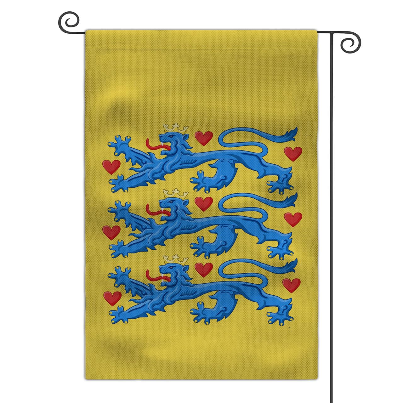 Medieval Coat of Arms Garden Flag 12x18 Double Sided Yard Outdoor Flag (Kingdom of Denmark) โ image 1
