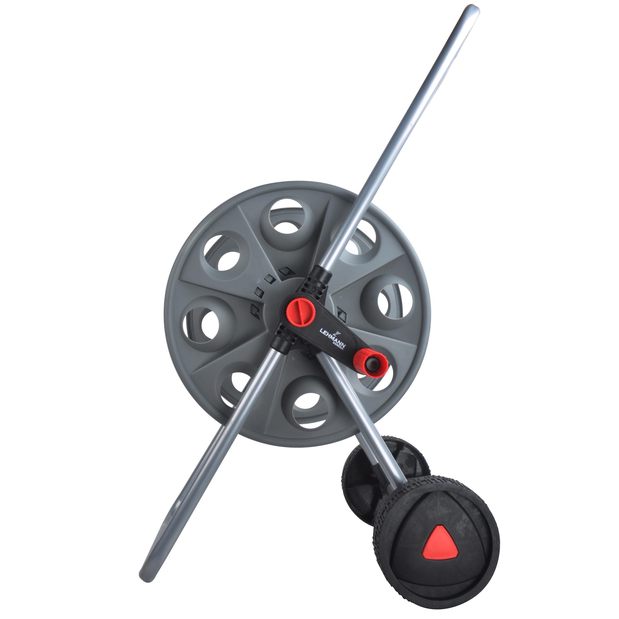 Lehmann Chariot dévidoir pour Tuyau d’arrosage Jusqu’à 45 m (1/2") ou 25 m (3/4") – sans Tuyau – Chariot sur Roues, Cadre Robuste, Stable et Compact