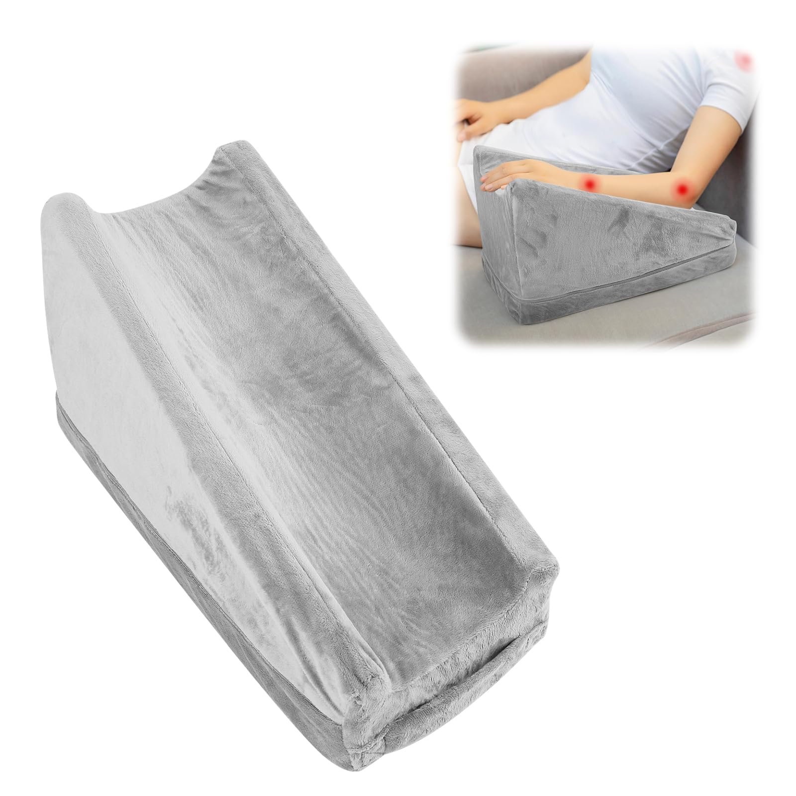 Cuscino per sollevamento gambe, cuscino a cuneo, cuscino per sollevamento braccia in spugna, supporto per gambe con copertura rimovibile per ginocchia e braccia dritte, allevia gonfiore e
