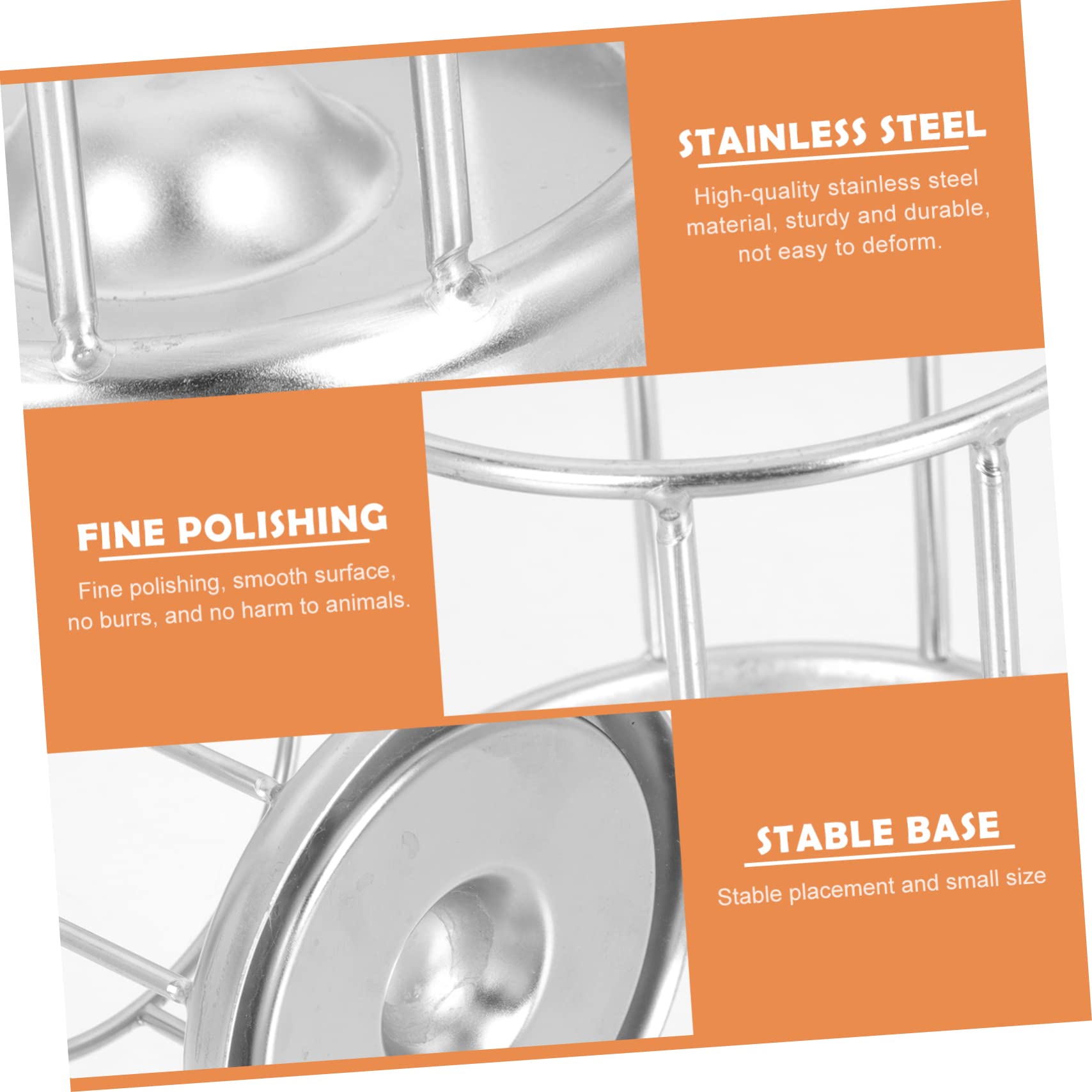 Mipcase 2pezzi Mangiatoia Acciaio Inossidabile per Tartarughe e Rettili Ciotola per Alimentazione Compatta e Facile da Pulire Design Resistente e Liscio Contenitore per Cibo per Animali