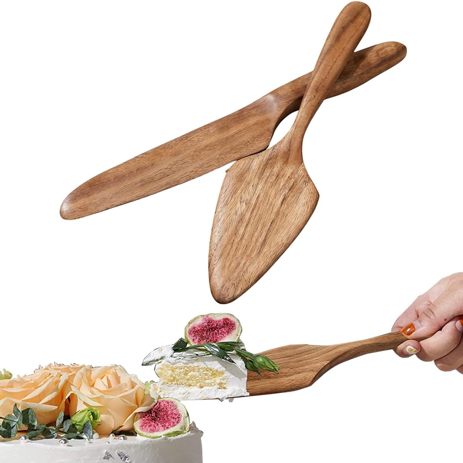 Amazon｜ウェディングケーキナイフとサーバーセット、結婚式用の木製