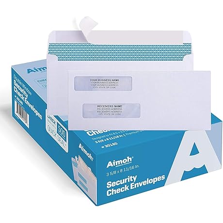 500#8 Double Window Self Seal Security Envelopes