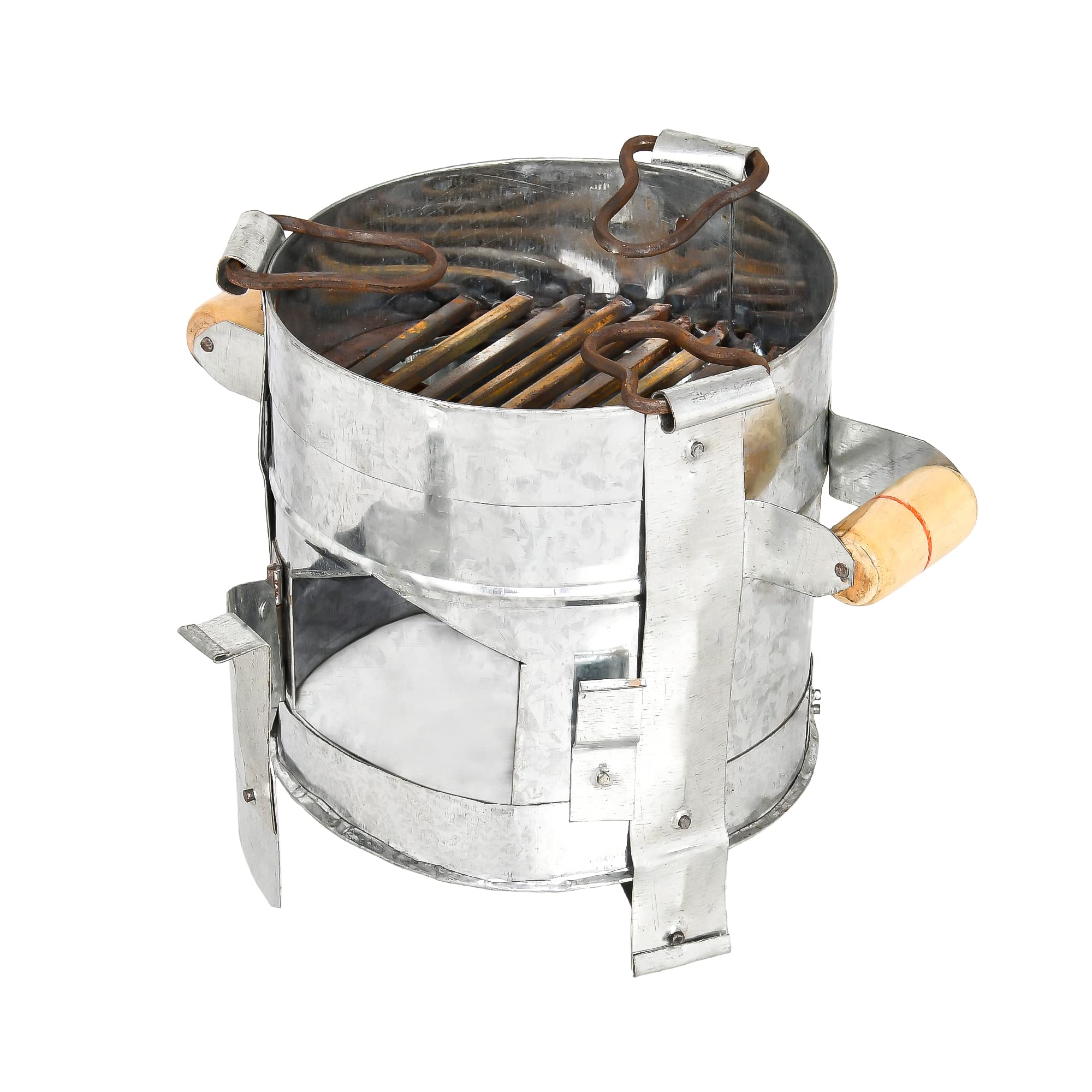 RBY Traditional Iron Sigdi/angeethi/Iron Ashtraycamp fire/Heater/chulha/Stove/tandoor (Small)-image-46