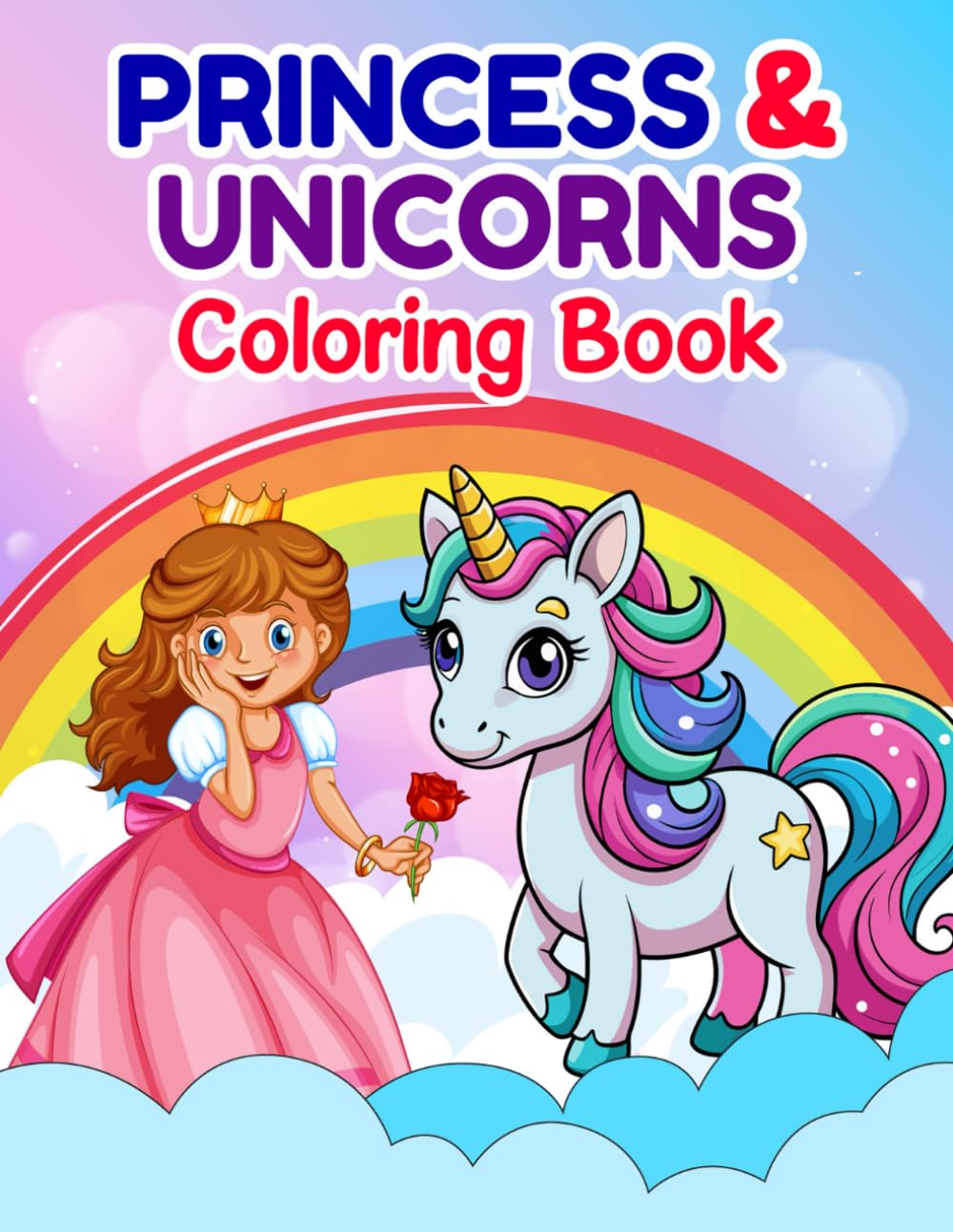 Princess & Unicorns Coloring Book (Vivid Palette Series)