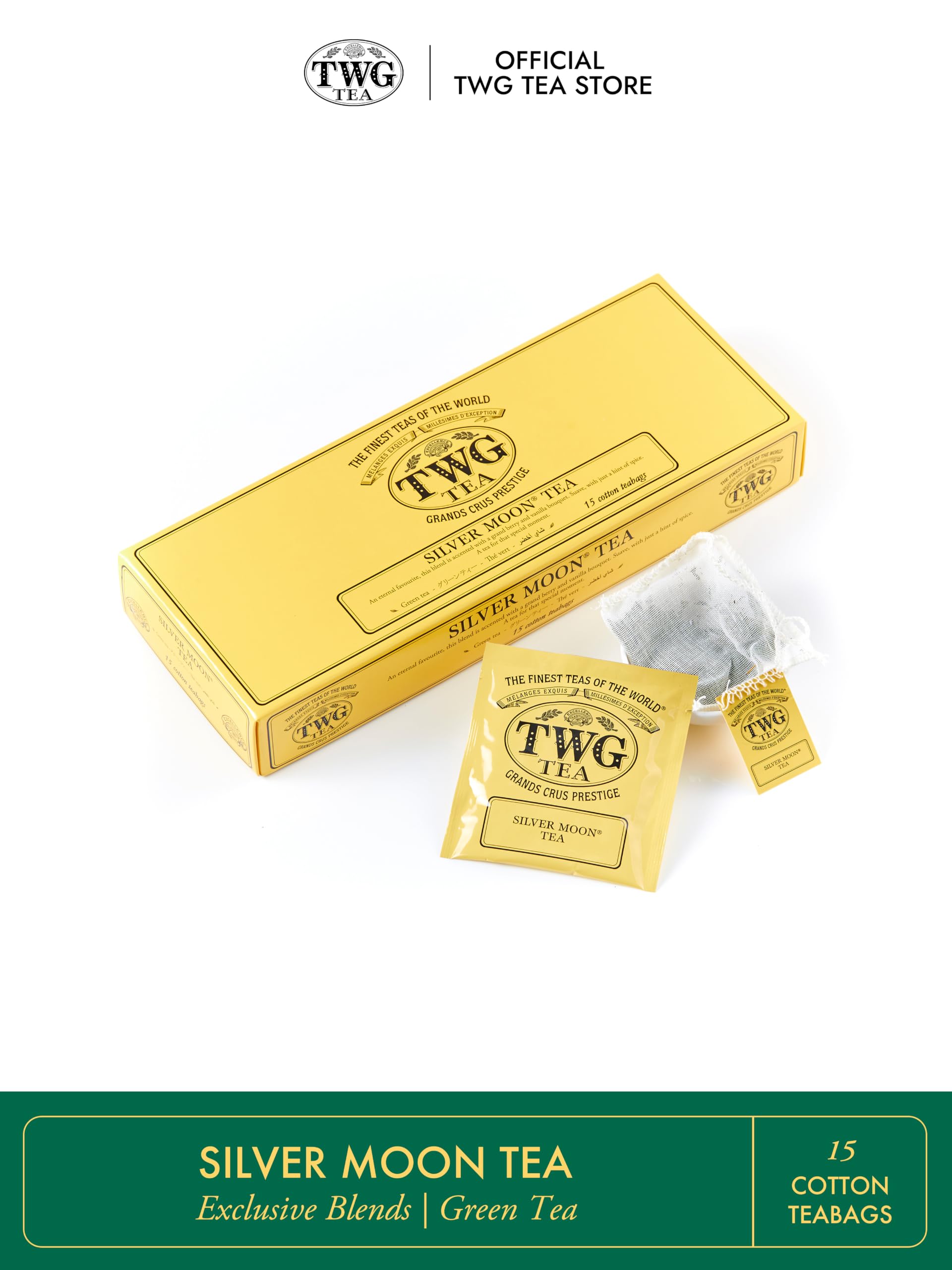 TWG Tea Silver Moon Tea, Green Tea Blend In 15 Hand Sewn Cotton