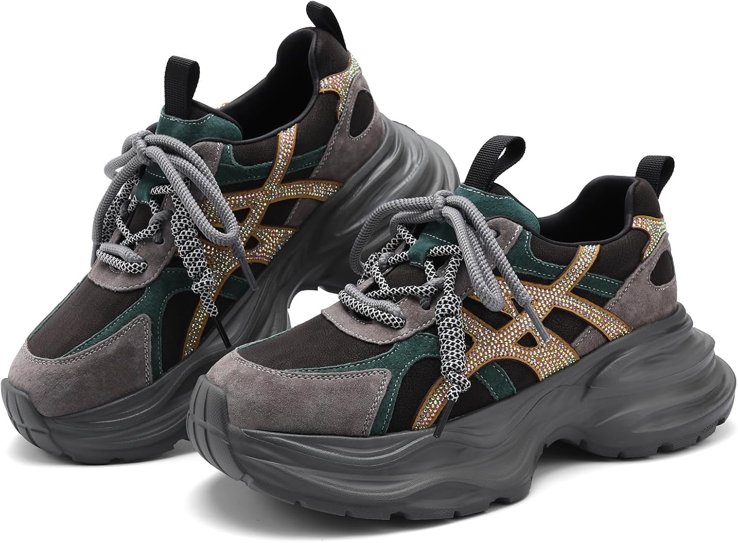 Women's Chunky Platform Comfort Orthopedic Wedge Walking Shoes Fashion Lace Up Casual Non-Slip Running Shoes - Image 6