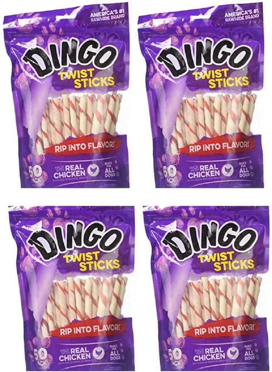 Dingo Twist Sticks 200 Count, Rawhide for Dogs, Made with