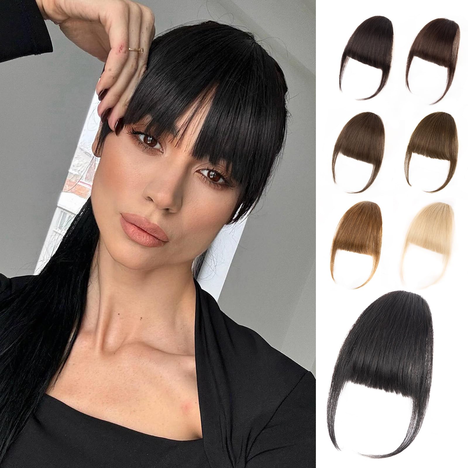 Amazon.com : EINAEY Clip in Bangs, 100% Real Human Hair  display picture 1