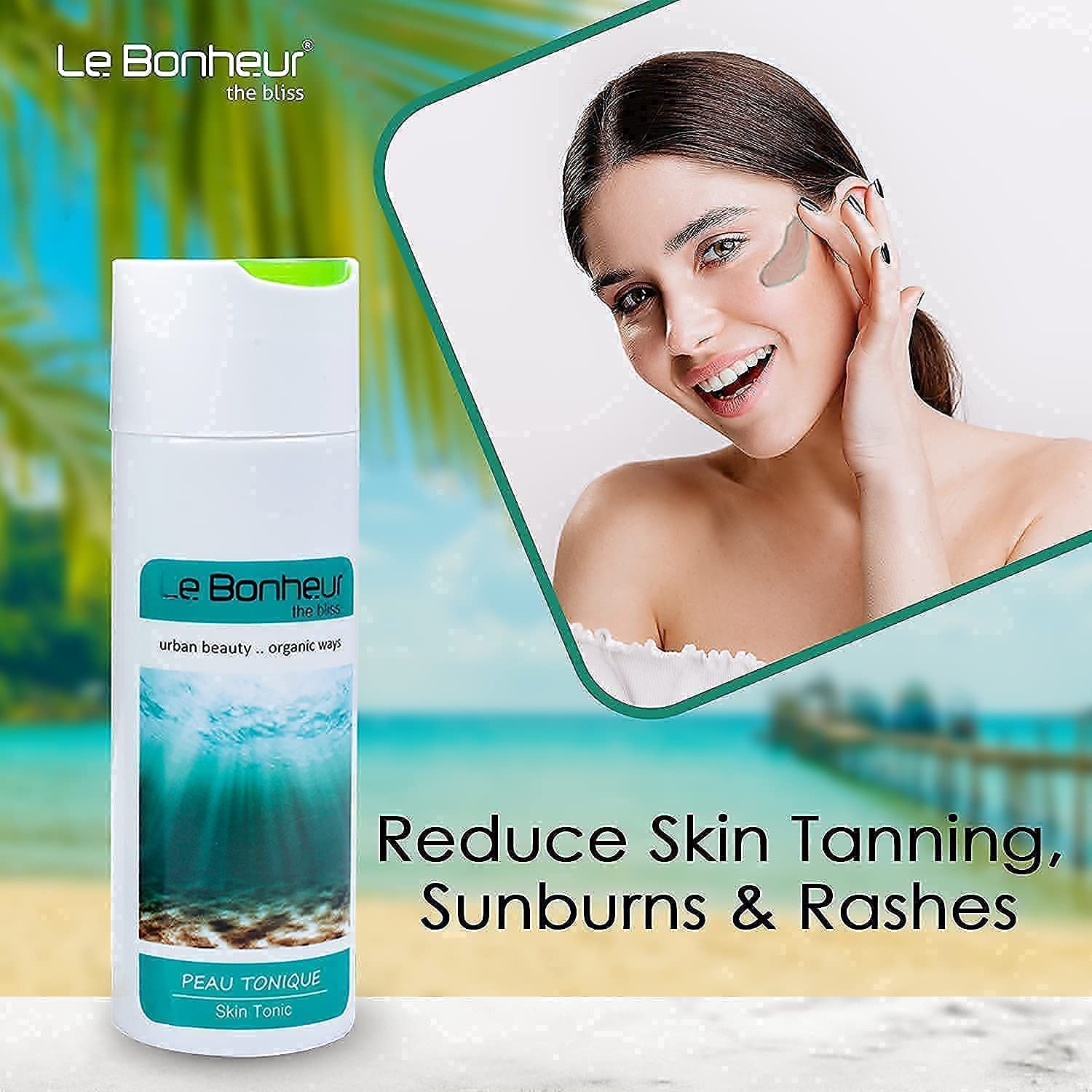 Le Bonheur.. Peau Tonique Alcohol Free Skin Care Multi Use Tonic for Acne Scars, Brightening, Transparent, 160 ml 2