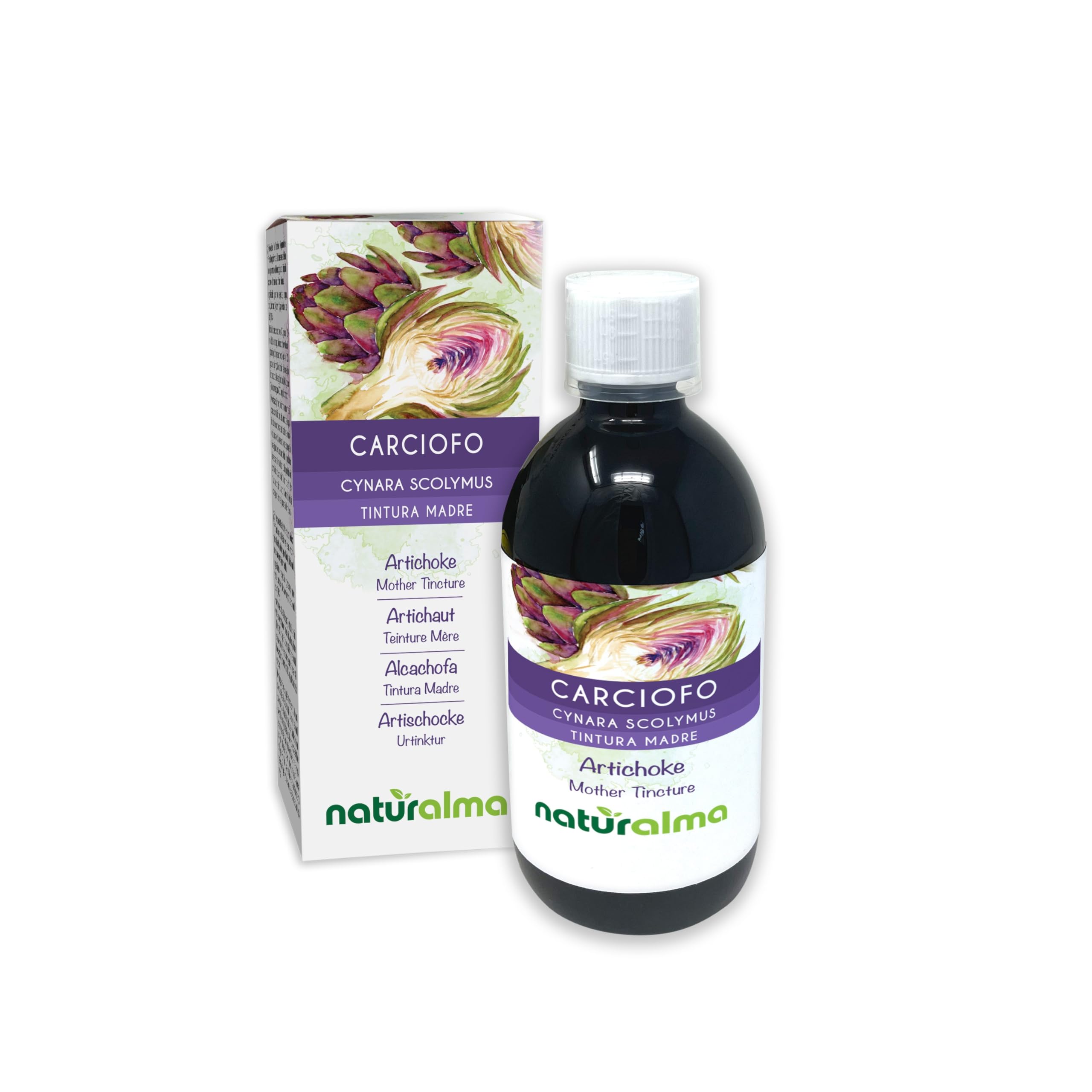 Alcachofa (Cynara scolymus) hojas Tintura Madre sin alcohol Naturalma - Extracto líquido gotas 500 ml - Complemento alimenticio - Vegano