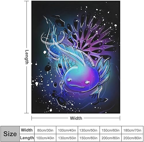 Miniatura 2 de Manta de Axolotl, bonita manta de franela para niñas, regalo de 50 x 40 pulgadas