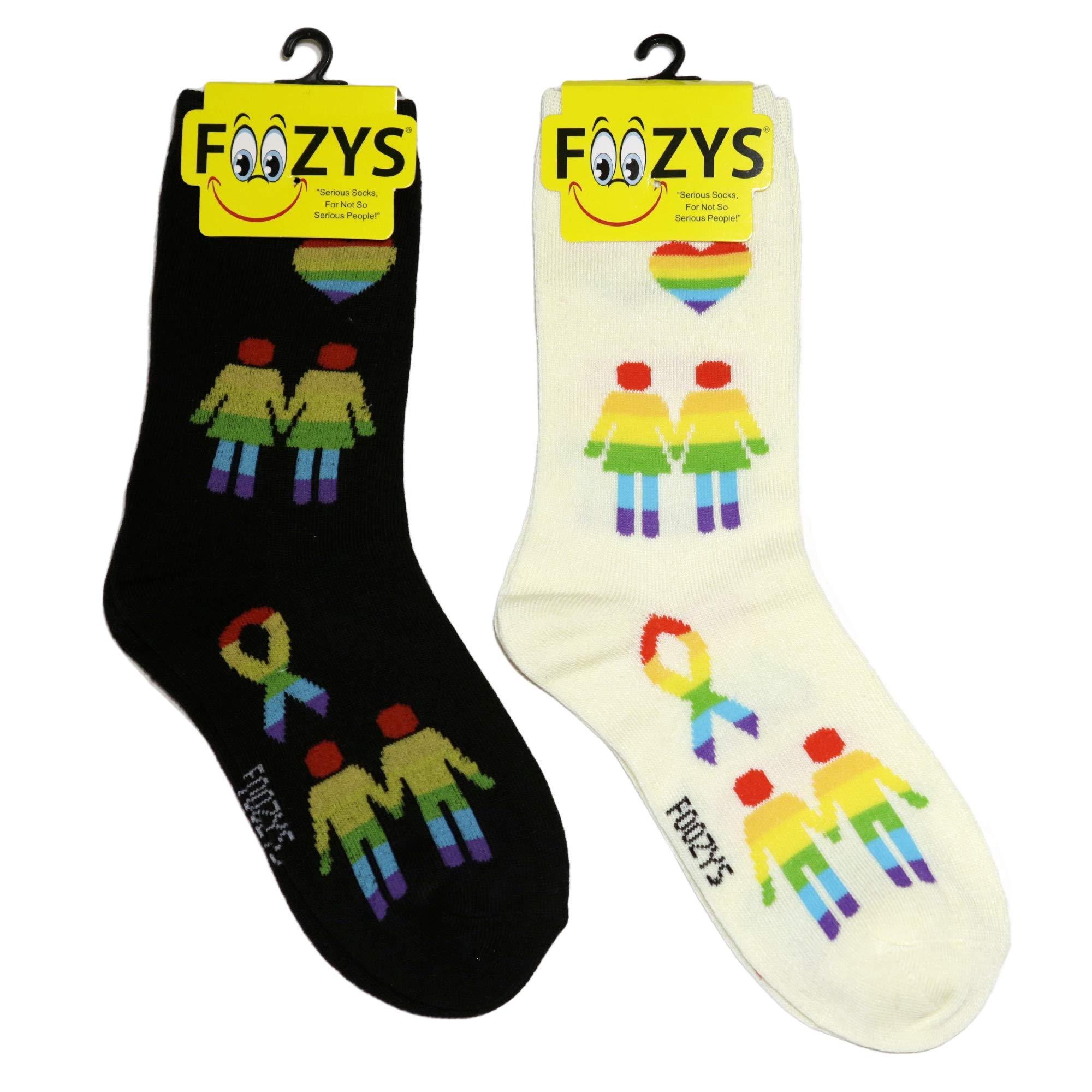 Foozys Women's Multicoloured ’S Crew Socks | Fun Colorful Gay Pride Novelty Socks | 2 Pair