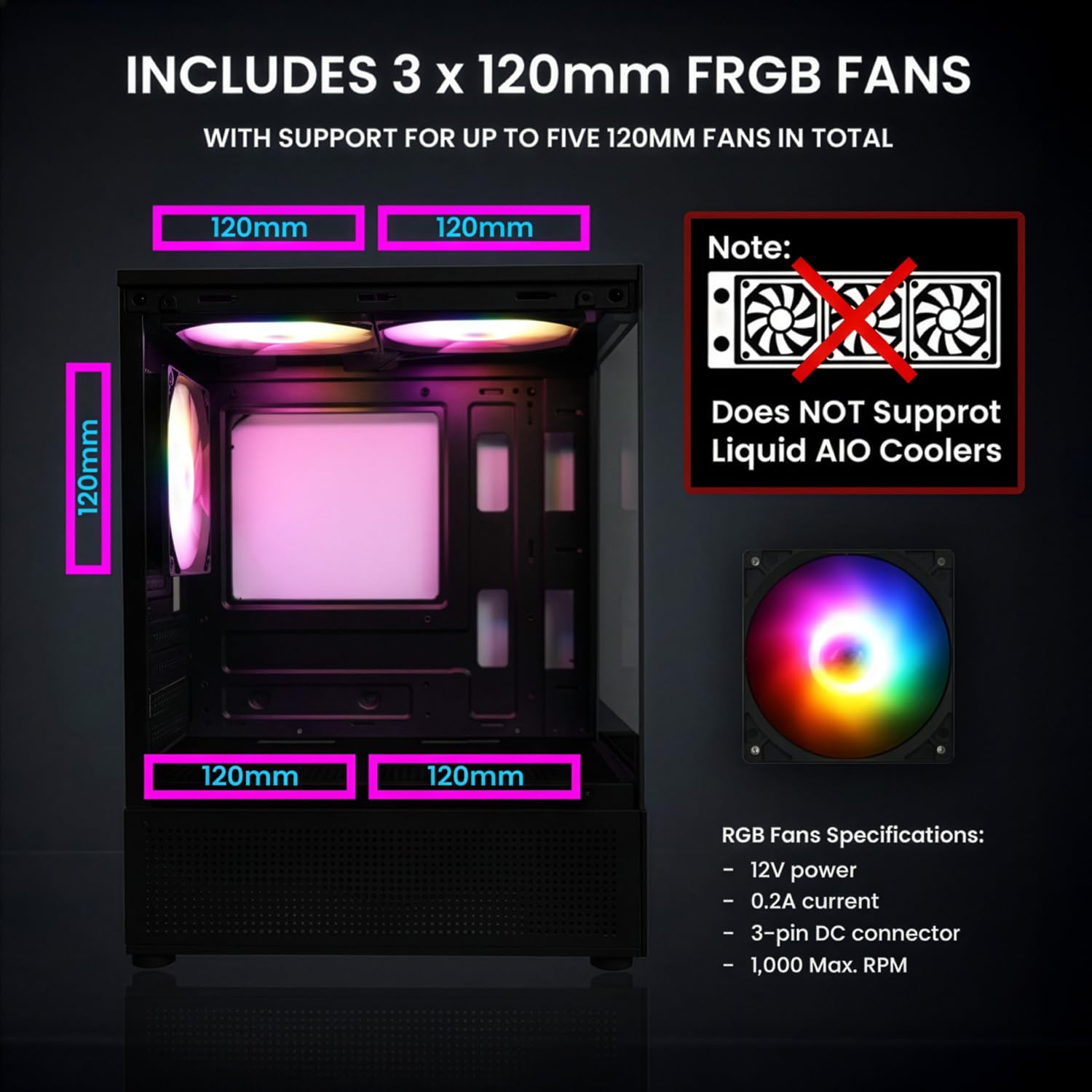 Zalman CUBIX-G Micro-ATX MATX Compact Mini Tower Gaming PC Case, Nero