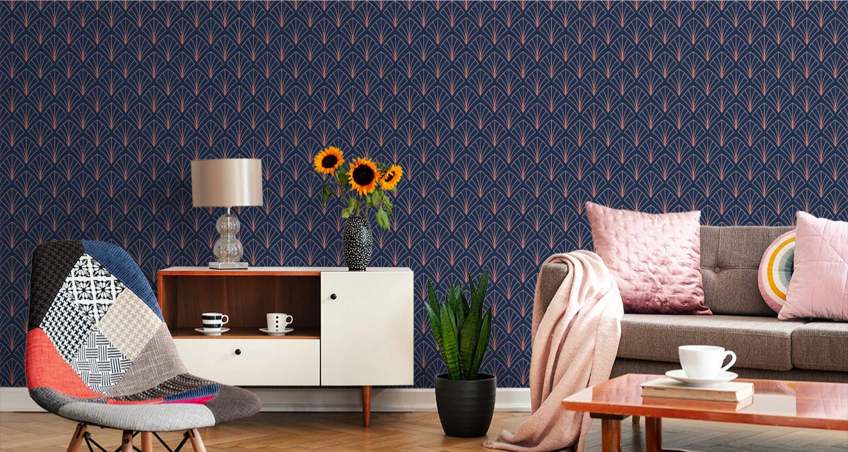 Muralo Papel Pintado en TNT Geométrico Motivo Abstracto 3D - 1000x53 cm | Fotomural fotográfico de alta definición, en tejido no tejido o autoadhesivo, colocación fácil, decoración moderna para el