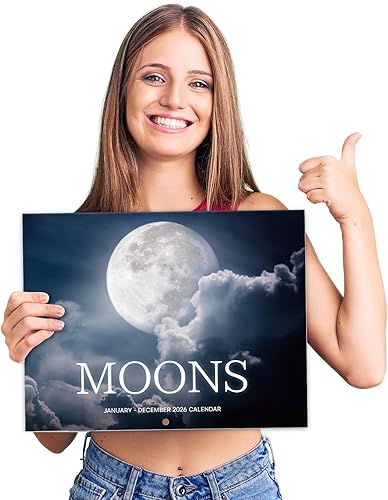 Miniatura 7 de Calendario de pared 2026 – Calendario de pared de luna 2026, enero 2026 – diciembre 2026, 11 x 17 pulgadas (abierto), gancho para colgar, bloques
