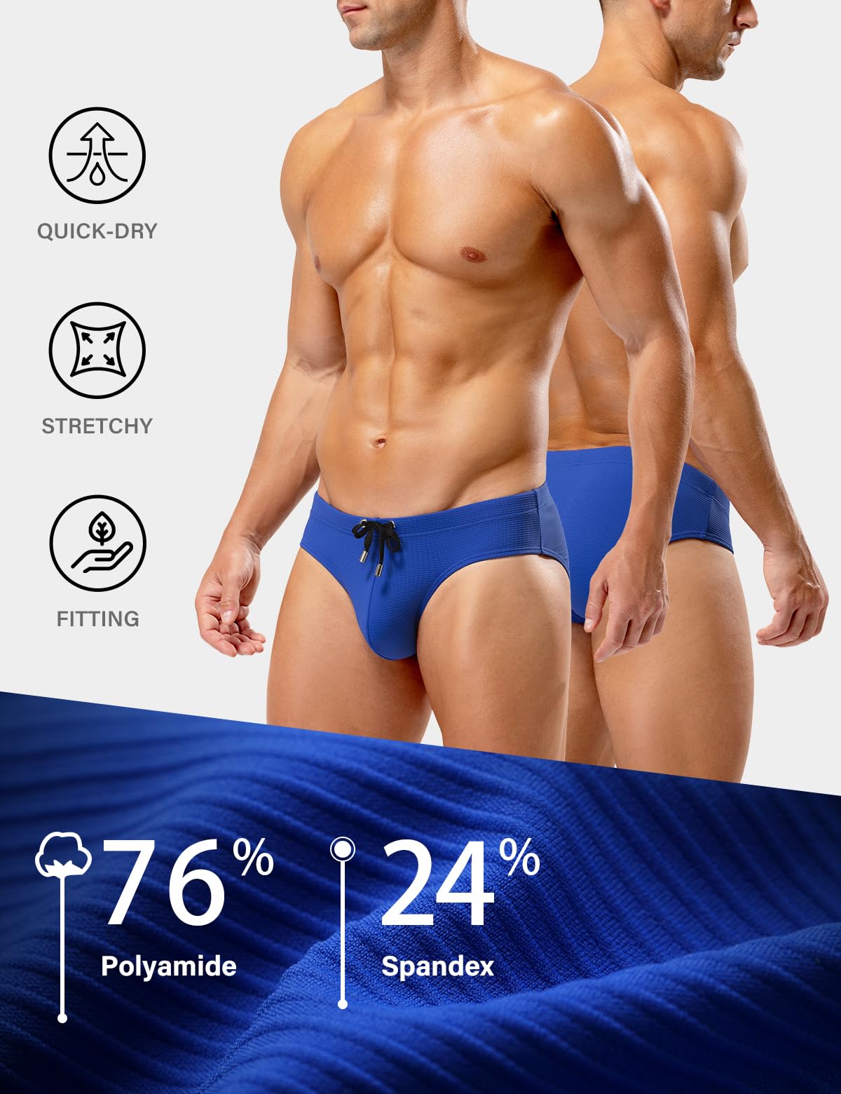 Casey Kevin Bañador Slip Hombre Natación Hombre Briefs Traje de Baño Secado Rápido para Playa Piscina - 5