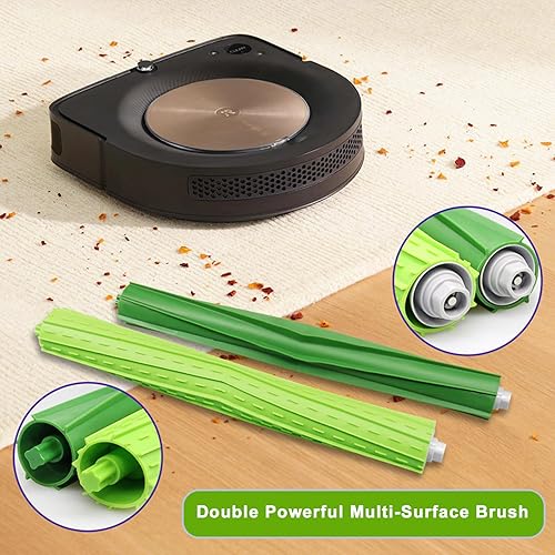 Miniatura 4 de Qygba Piezas de repuesto para iRobot s9 (9150), accesorios para aspiradora Roomba s9+ s9 Plus (9550), 4 cepillos de goma multisuperficie, 8 cepillos