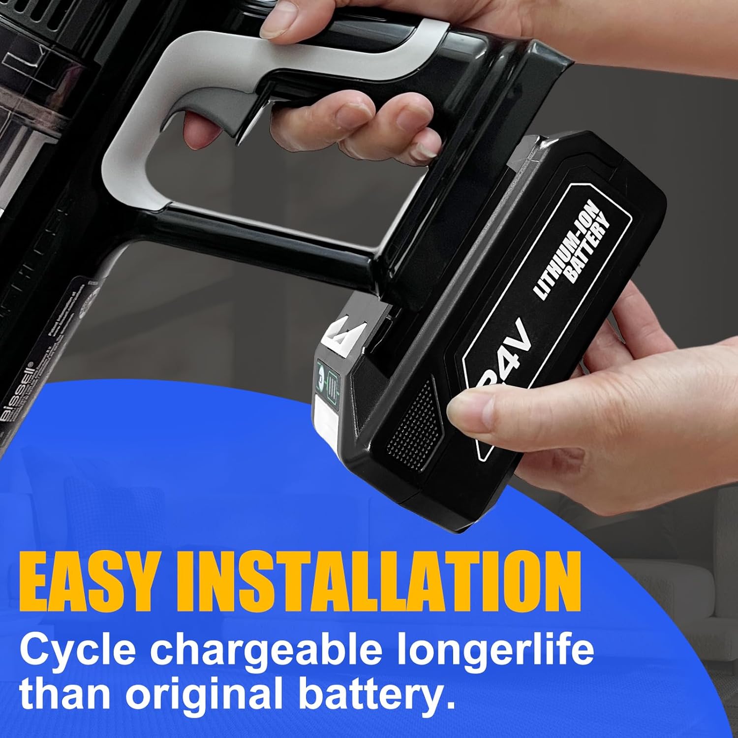 BooNer 6000mAh Battery for Bissell Cleanview XR Series Cordless Vacuum Cleaner, Replacement for CleanView XR 4054 Battery, Compatible with Bissell Vacuum Cleaner 3789U,3797V
