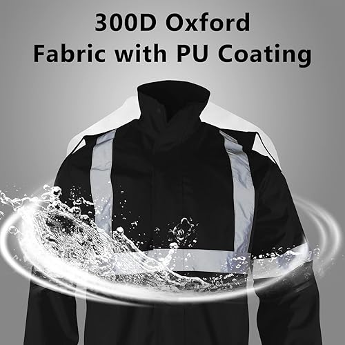 Miniatura 4 de BLKNIGHTER High Visibility Rain Jacket Waterproof for Men Class 3 Hi Vis Safety Rain Suit Jacket and Pants