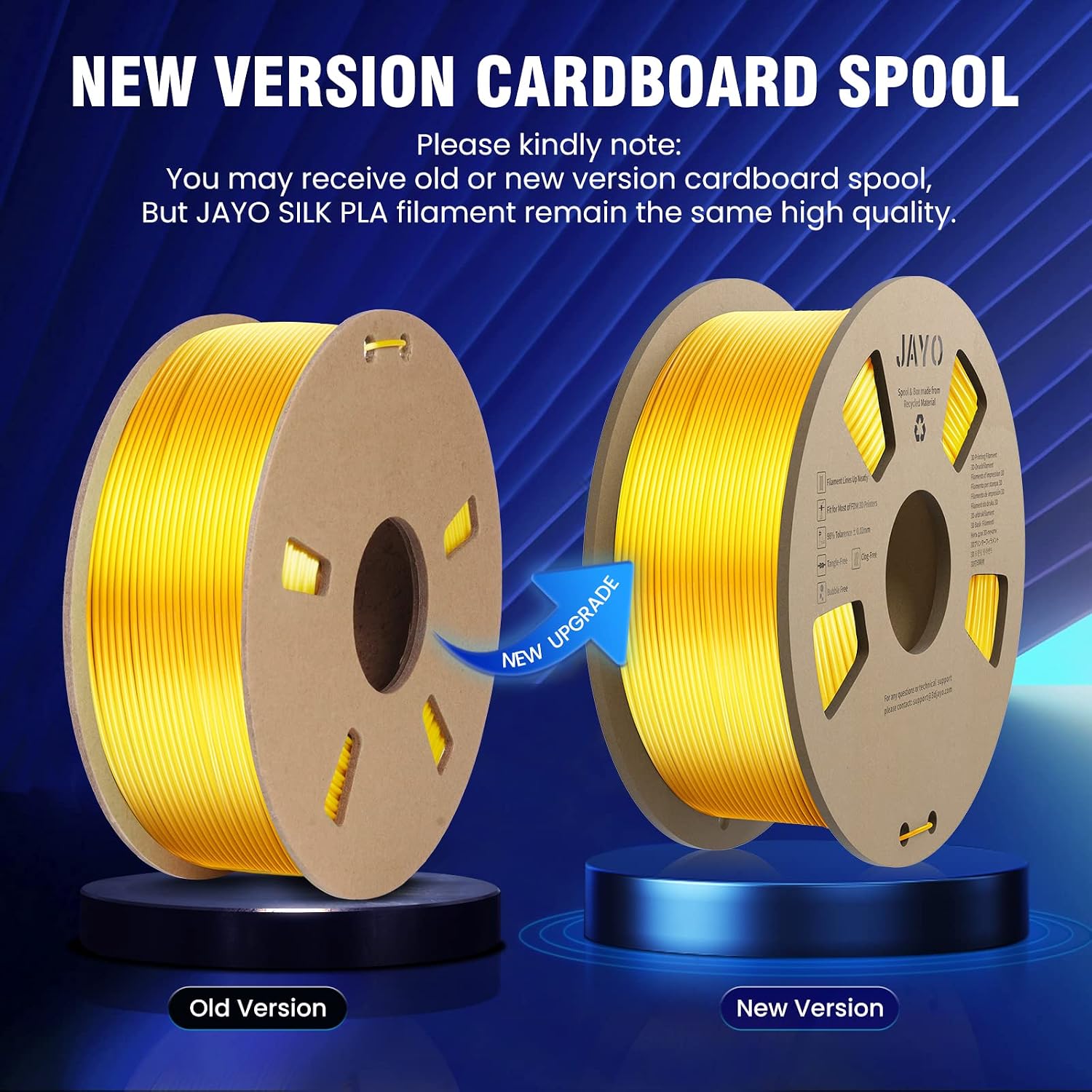 Silk PLA 3D Printer Filament 1.75mm, JAYO Silk PLA 0.65kg 3D Printing Material Bundle, Silky Shiny Surface, Neatly Wound Filament, Fits for Most FDM 3D Printers, Silk 8 Colors*650G