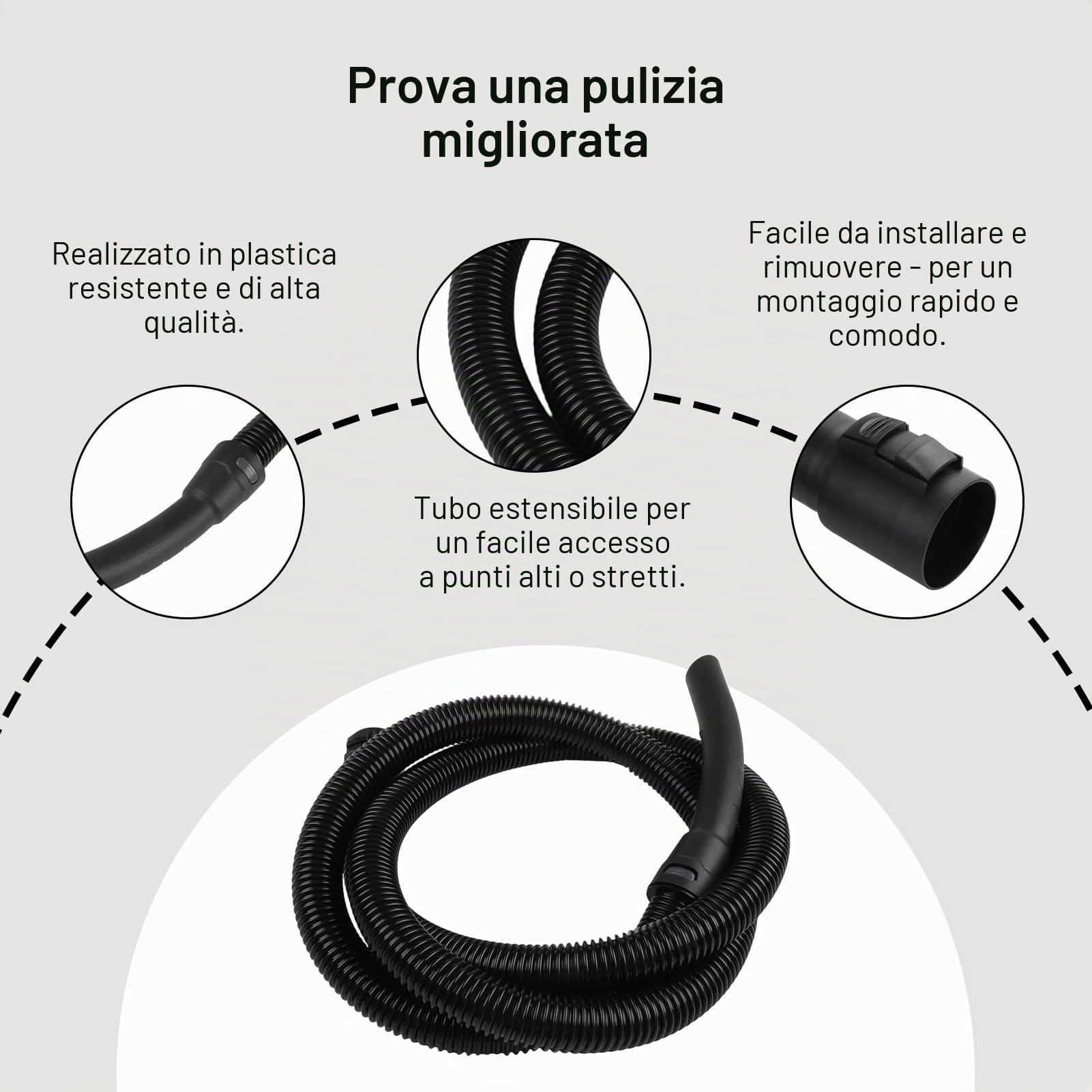 Tubo di ricambio per aspirapolvere, accessori per aspirapolvere con doppi giunti girevoli per Karcher NT20 30 WD1 WD2 WD3 WD4 WD5 WD6