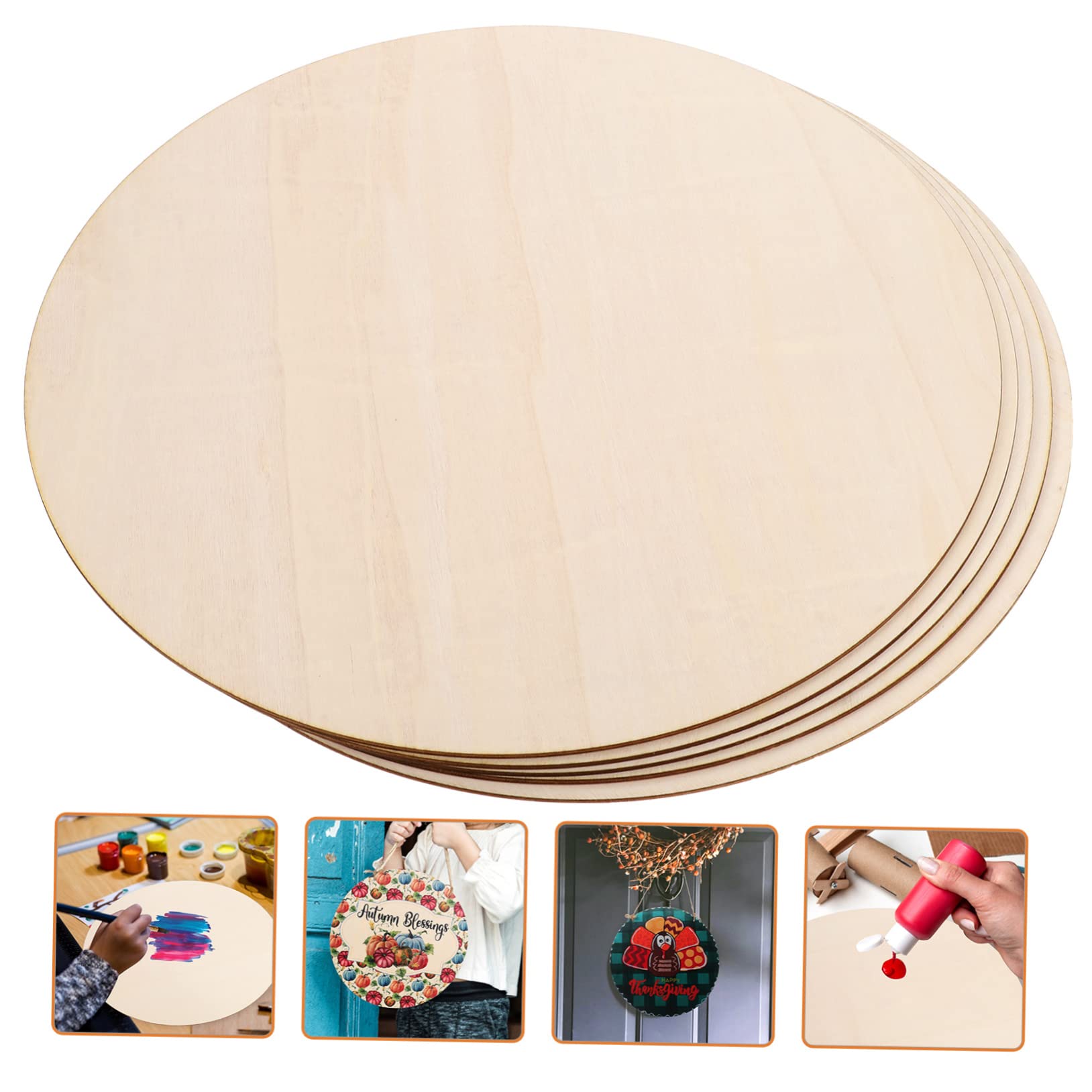 Cerchi in Legno Grezzo per Diy, Set da 5 Pezzi Tondi | Verniciabili e Sospesi Facilità, Design Neutro per Etichette e Cerimonie, Formato Compatto da Portare