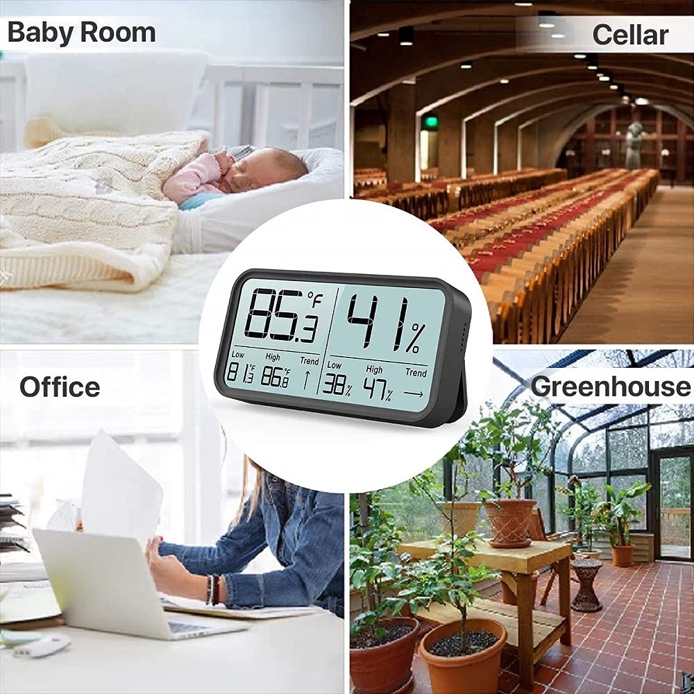 LCD Digital Temperature Humidity Meter Home Indoor Electronic Hygrometer Thermometer Sensor Gauge Weather Station(OneColor)