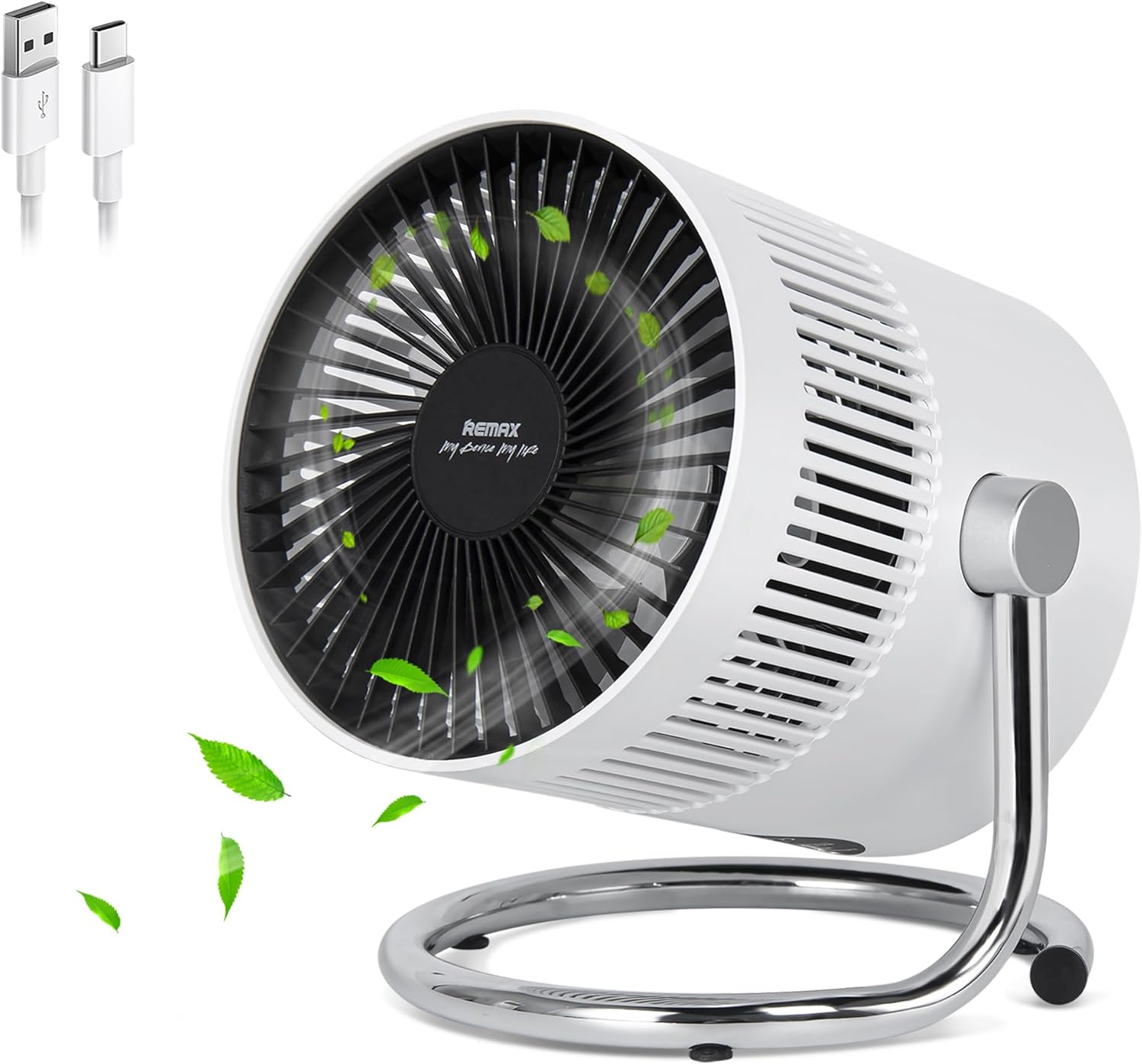 Inmorven Small Desk Fan,Quiet Bedside Rechargeable Fan with 3 Speeds