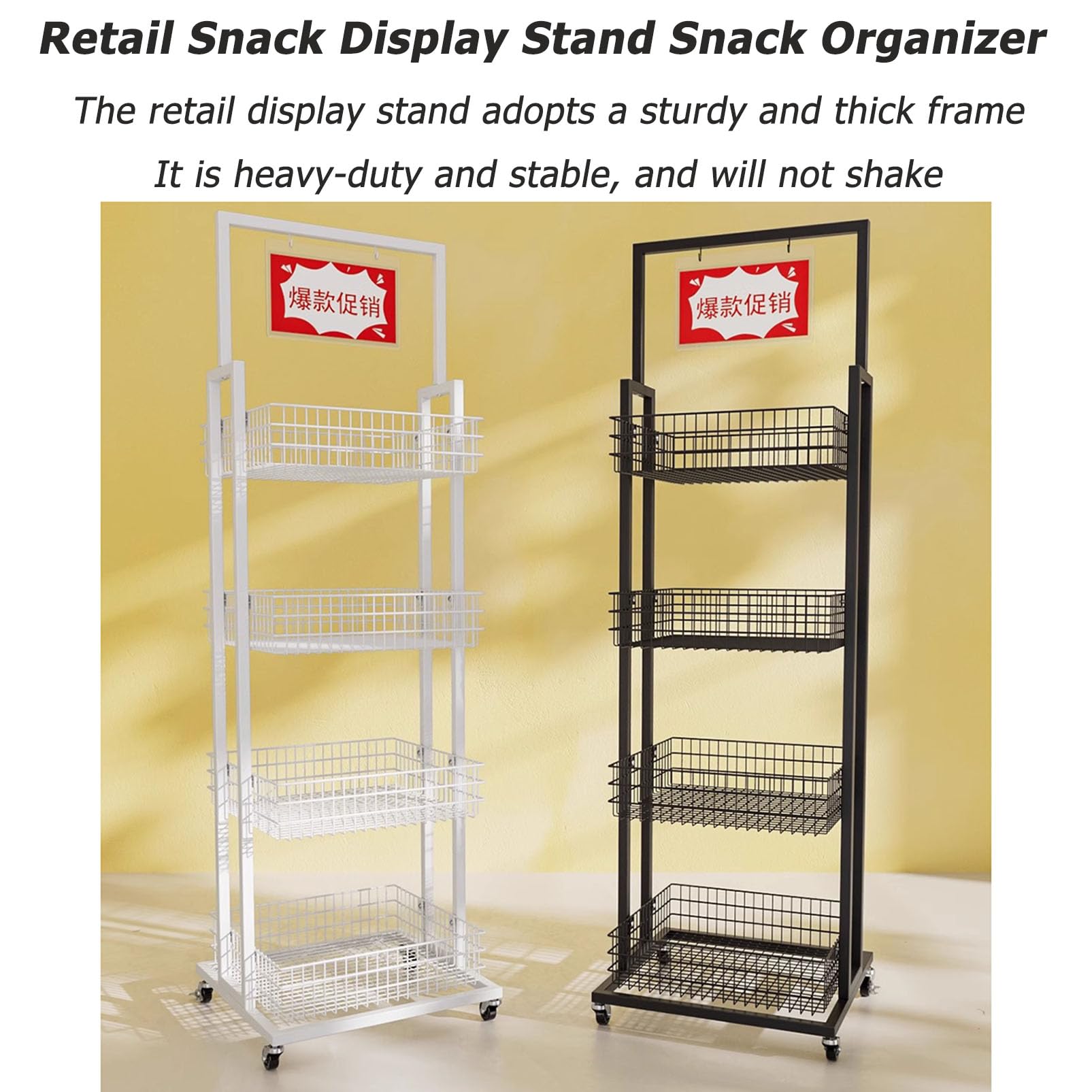 Verkaufsregale, Snack-Organizer, robustes Metalldraht-Regal für Supermarkt, Süßigkeiten, Kartoffelchips