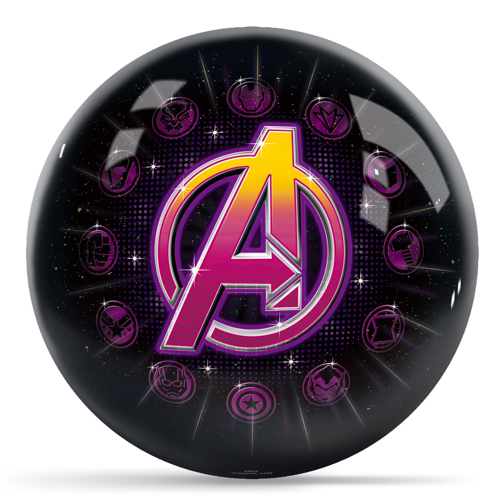 KR Strikeforce Marvel - Avengers - Logo with Character Icons 8lb Bowling Ball