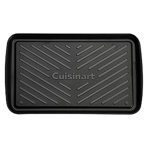 Cuisinart Grilling Prep & Serve Trays, 17x10.5 inch BBQ Tray Safe for Food Handling, 2 Dishwasher Safe Nesting Trays Black & Red, Perfect Grilling Accessories for Cooked & Raw Meat, Fits 6 Burgers