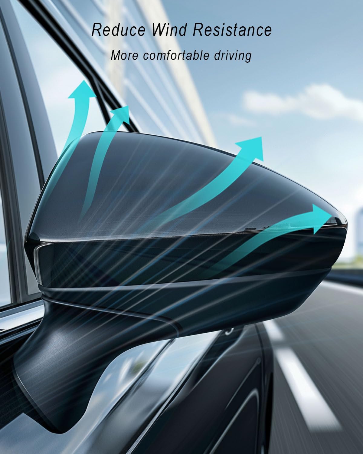 Left Driver Side View Mirror Cover Cap Trim Shell Fits for Chevrolet Chevy Cruze 2017 2018 2019, ABS Side Mirror Cap Replacement