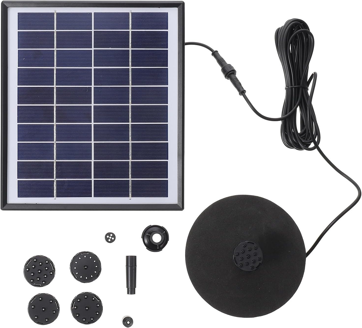 Solar Floating Fountain Pump 5w 380l/h Lightweight Abs Outdoor Water Pump for Small Ponds Odor Free Set with Panel for Garden Decoration